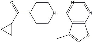 cyclopropyl[4-(5-methylthieno[2,3-d]pyrimidin-4-yl)piperazino]methanone 化学構造式
