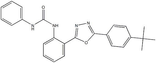 N-(2-{5-[4-(tert-butyl)phenyl]-1,3,4-oxadiazol-2-yl}phenyl)-N'-phenylurea 化学構造式