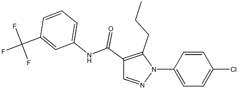 N4-[3-(trifluoromethyl)phenyl]-1-(4-chlorophenyl)-5-propyl-1H-pyrazole-4-carboxamide 结构式