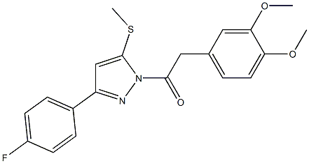 2-(3,4-dimethoxyphenyl)-1-[3-(4-fluorophenyl)-5-(methylthio)-1H-pyrazol-1-yl]ethan-1-one