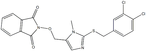 2-({2-[(3,4-dichlorobenzyl)sulfanyl]-1-methyl-1H-imidazol-5-yl}methoxy)-1H-isoindole-1,3(2H)-dione,,结构式