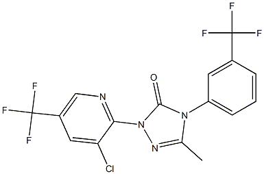 2-[3-chloro-5-(trifluoromethyl)-2-pyridinyl]-5-methyl-4-[3-(trifluoromethyl)phenyl]-2,4-dihydro-3H-1,2,4-triazol-3-one 化学構造式