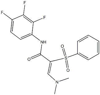 N1-(2,3,4-trifluorophenyl)-3-(dimethylamino)-2-(phenylsulfonyl)acrylamide Struktur