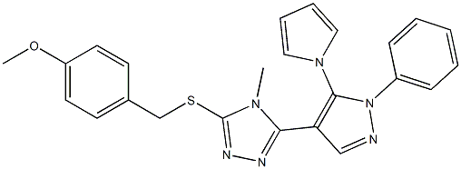 methyl 4-[({4-methyl-5-[1-phenyl-5-(1H-pyrrol-1-yl)-1H-pyrazol-4-yl]-4H-1,2,4-triazol-3-yl}sulfanyl)methyl]phenyl ether