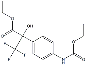 ethyl 2-{4-[(ethoxycarbonyl)amino]phenyl}-3,3,3-trifluoro-2-hydroxypropanoate Struktur