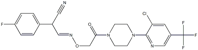 3-[(2-{4-[3-chloro-5-(trifluoromethyl)-2-pyridinyl]piperazino}-2-oxoethoxy)imino]-2-(4-fluorophenyl)propanenitrile 结构式