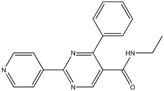 N-ethyl-4-phenyl-2-(4-pyridinyl)-5-pyrimidinecarboxamide Struktur