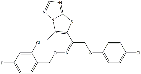 2-[(4-chlorophenyl)sulfanyl]-1-(6-methyl[1,3]thiazolo[3,2-b][1,2,4]triazol-5-yl)-1-ethanone O-(2-chloro-4-fluorobenzyl)oxime,,结构式