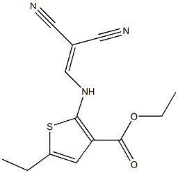 ethyl 2-[(2,2-dicyanovinyl)amino]-5-ethylthiophene-3-carboxylate Struktur