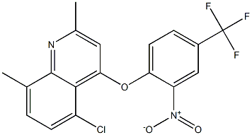 5-chloro-2,8-dimethyl-4-[2-nitro-4-(trifluoromethyl)phenoxy]quinoline,,结构式