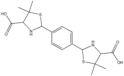 2-[4-(4-carboxy-5,5-dimethyl-1,3-thiazolan-2-yl)phenyl]-5,5-dimethyl-1,3-thiazolane-4-carboxylic acid 结构式