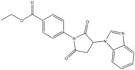 ethyl 4-[3-(1H-benzo[d]imidazol-1-yl)-2,5-dioxotetrahydro-1H-pyrrol-1-yl]benzoate Structure