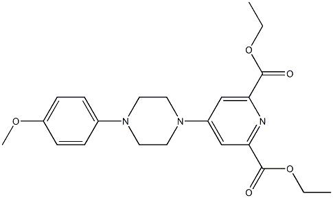 diethyl 4-[4-(4-methoxyphenyl)piperazino]-2,6-pyridinedicarboxylate 化学構造式