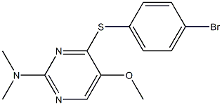 4-[(4-bromophenyl)sulfanyl]-5-methoxy-N,N-dimethyl-2-pyrimidinamine,,结构式