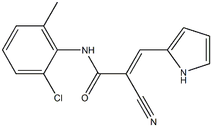 N1-(2-chloro-6-methylphenyl)-2-cyano-3-(1H-pyrrol-2-yl)acrylamide Structure