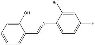 2-{[(2-bromo-4-fluorophenyl)imino]methyl}phenol,,结构式