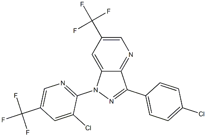 3-(4-chlorophenyl)-1-[3-chloro-5-(trifluoromethyl)-2-pyridinyl]-6-(trifluoromethyl)-1H-pyrazolo[4,3-b]pyridine,,结构式