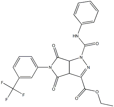  ethyl 1-(anilinocarbonyl)-4,6-dioxo-5-[3-(trifluoromethyl)phenyl]-1,3a,4,5,6,6a-hexahydropyrrolo[3,4-c]pyrazole-3-carboxylate