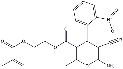 2-(methacryloyloxy)ethyl 6-amino-5-cyano-2-methyl-4-(2-nitrophenyl)-4H-pyran-3-carboxylate Structure