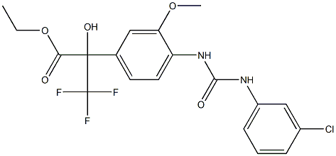 ethyl 2-(4-{[(3-chloroanilino)carbonyl]amino}-3-methoxyphenyl)-3,3,3-trifluoro-2-hydroxypropanoate 结构式