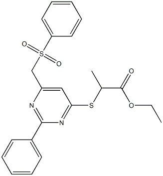 ethyl 2-({2-phenyl-6-[(phenylsulfonyl)methyl]-4-pyrimidinyl}sulfanyl)propanoate Structure