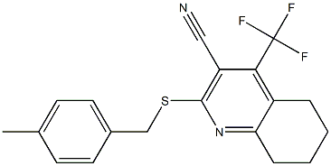 2-[(4-methylbenzyl)sulfanyl]-4-(trifluoromethyl)-5,6,7,8-tetrahydro-3-quinolinecarbonitrile 结构式