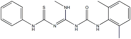 N-[[(anilinocarbothioyl)imino](methylamino)methyl]-N'-(2,6-dimethylphenyl)urea,,结构式