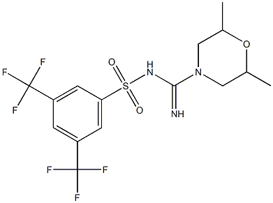 N1-[(2,6-dimethylmorpholino)(imino)methyl]-3,5-di(trifluoromethyl)benzene-1-sulfonamide Struktur