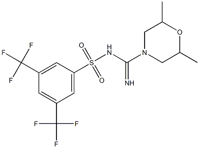 N1-[(2,6-dimethylmorpholino)(imino)methyl]-3,5-di(trifluoromethyl)benzene-1-sulfonamide 结构式