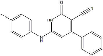 2-oxo-4-phenyl-6-(4-toluidino)-1,2-dihydropyridine-3-carbonitrile Struktur