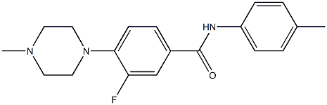 3-fluoro-N-(4-methylphenyl)-4-(4-methylpiperazino)benzenecarboxamide 结构式