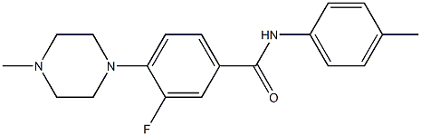 3-fluoro-N-(4-methylphenyl)-4-(4-methylpiperazino)benzenecarboxamide,,结构式