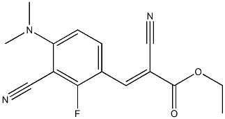 ethyl 2-cyano-3-[3-cyano-4-(dimethylamino)-2-fluorophenyl]acrylate Structure