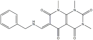 6-[(benzylamino)methylidene]-1,3,8-trimethyl-1,2,3,4,5,6,7,8-octahydropyrido[2,3-d]pyrimidine-2,4,5,7-tetraone Structure