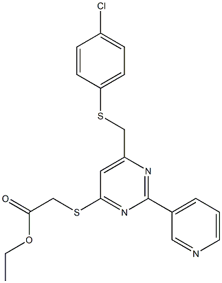 ethyl 2-{[6-{[(4-chlorophenyl)sulfanyl]methyl}-2-(3-pyridinyl)-4-pyrimidinyl]sulfanyl}acetate|