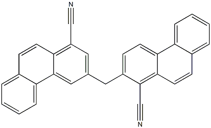 2-[(1-cyano-3-phenanthryl)methyl]phenanthrene-1-carbonitrile Struktur