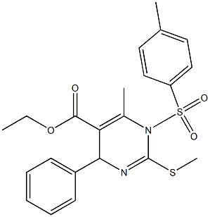  ethyl 6-methyl-1-[(4-methylphenyl)sulfonyl]-2-(methylthio)-4-phenyl-1,4-dihydropyrimidine-5-carboxylate