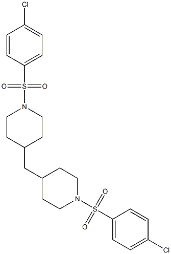 1-[(4-chlorophenyl)sulfonyl]-4-({1-[(4-chlorophenyl)sulfonyl]-4-piperidyl}m ethyl)piperidine,,结构式