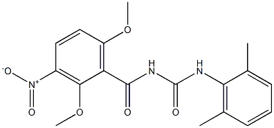 N-(2,6-dimethoxy-3-nitrobenzoyl)-N'-(2,6-dimethylphenyl)urea,,结构式