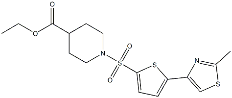 ethyl 1-{[5-(2-methyl-1,3-thiazol-4-yl)-2-thienyl]sulfonyl}piperidine-4-carboxylate Struktur