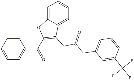 phenyl[3-({[3-(trifluoromethyl)benzyl]sulfinyl}methyl)-1-benzofuran-2-yl]methanone,,结构式