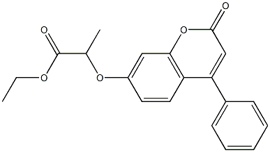 ethyl 2-[(2-oxo-4-phenyl-2H-chromen-7-yl)oxy]propanoate Struktur