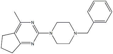 2-(4-benzylpiperazino)-4-methyl-6,7-dihydro-5H-cyclopenta[d]pyrimidine Struktur