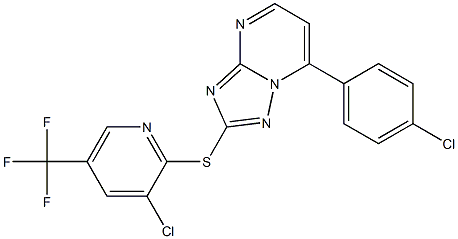 7-(4-chlorophenyl)-2-{[3-chloro-5-(trifluoromethyl)-2-pyridinyl]sulfanyl}[1,2,4]triazolo[1,5-a]pyrimidine 结构式