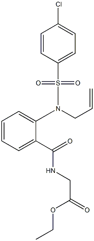 ethyl 2-[(2-{allyl[(4-chlorophenyl)sulfonyl]amino}benzoyl)amino]acetate,,结构式