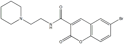 6-bromo-2-oxo-N-(2-piperidinoethyl)-2H-chromene-3-carboxamide,,结构式