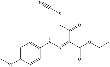 ethyl 2-[2-(4-methoxyphenyl)hydrazono]-3-oxo-4-thiocyanatobutanoate Structure