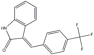 3-[4-(trifluoromethyl)benzylidene]indolin-2-one 化学構造式