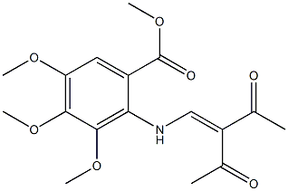 methyl 2-[(2-acetyl-3-oxobut-1-enyl)amino]-3,4,5-trimethoxybenzoate Struktur
