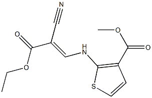 methyl 2-[(2-cyano-3-ethoxy-3-oxoprop-1-enyl)amino]thiophene-3-carboxylate Structure